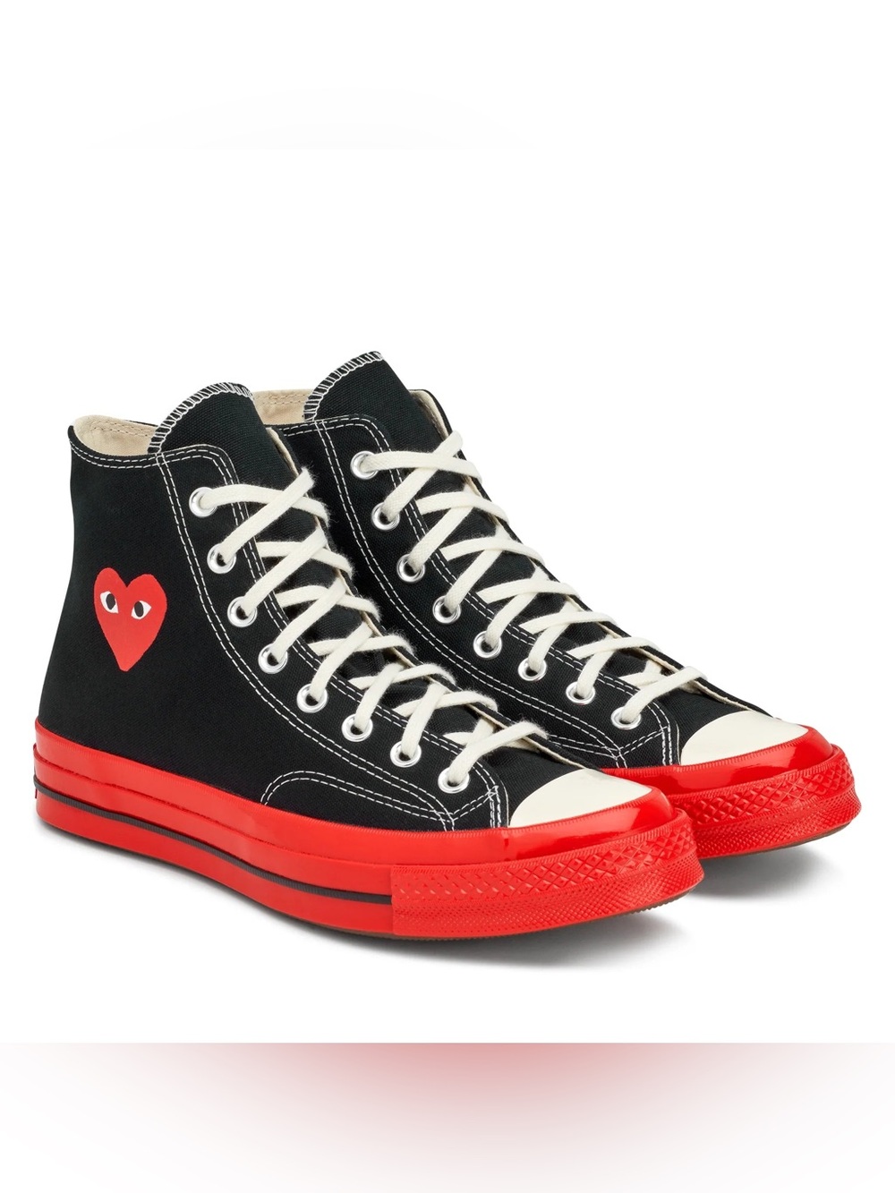NIB PLAY Comme des Garçons x Converse Chuck Taylor Red Soles High Tops